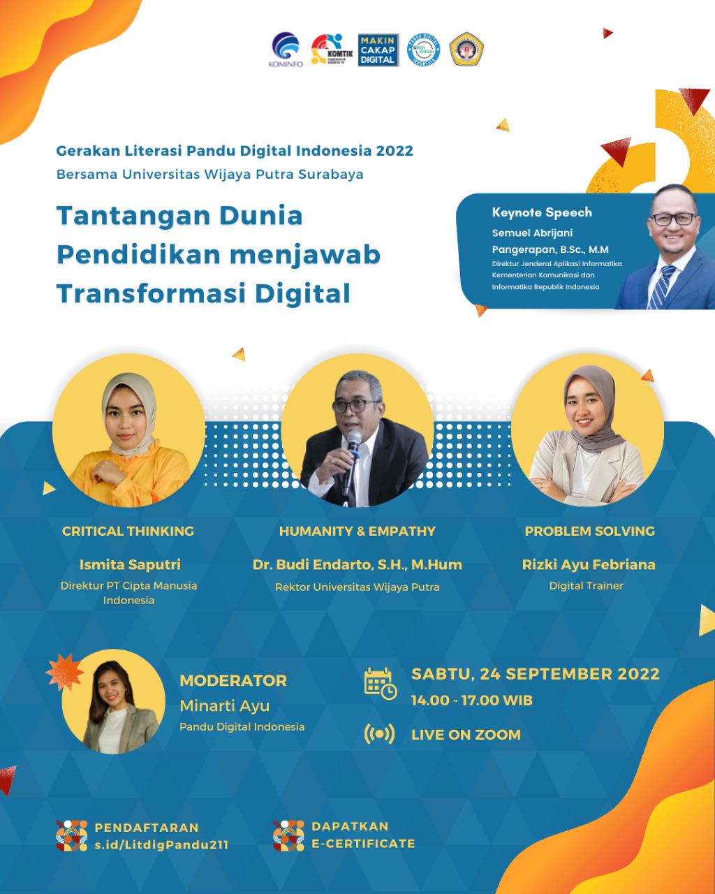 Pelatihan Literasi Pandu Digital Indonesia Sektor Pendidikan x Universitas Wijaya Putra